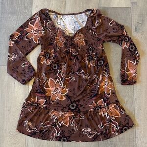 Source Unknown Floral Brown Top